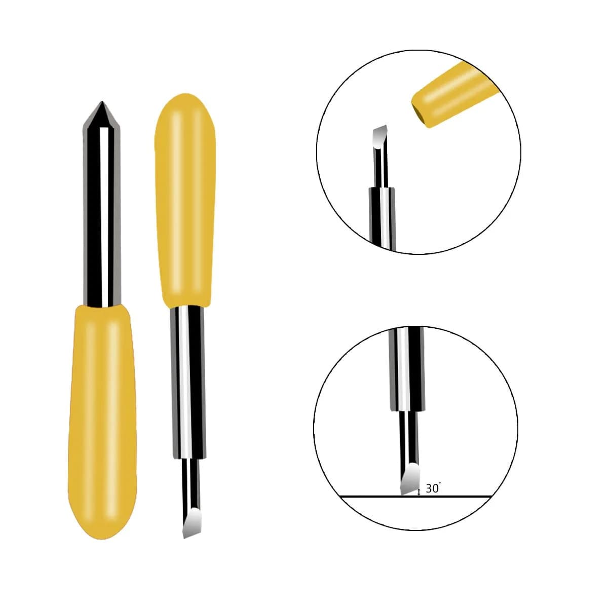 TTSAM Yellow 30 Pcs Replacement Blades for Explore Air 2 Vinyl Cutter | Compatible with Maker, Expression - view 3