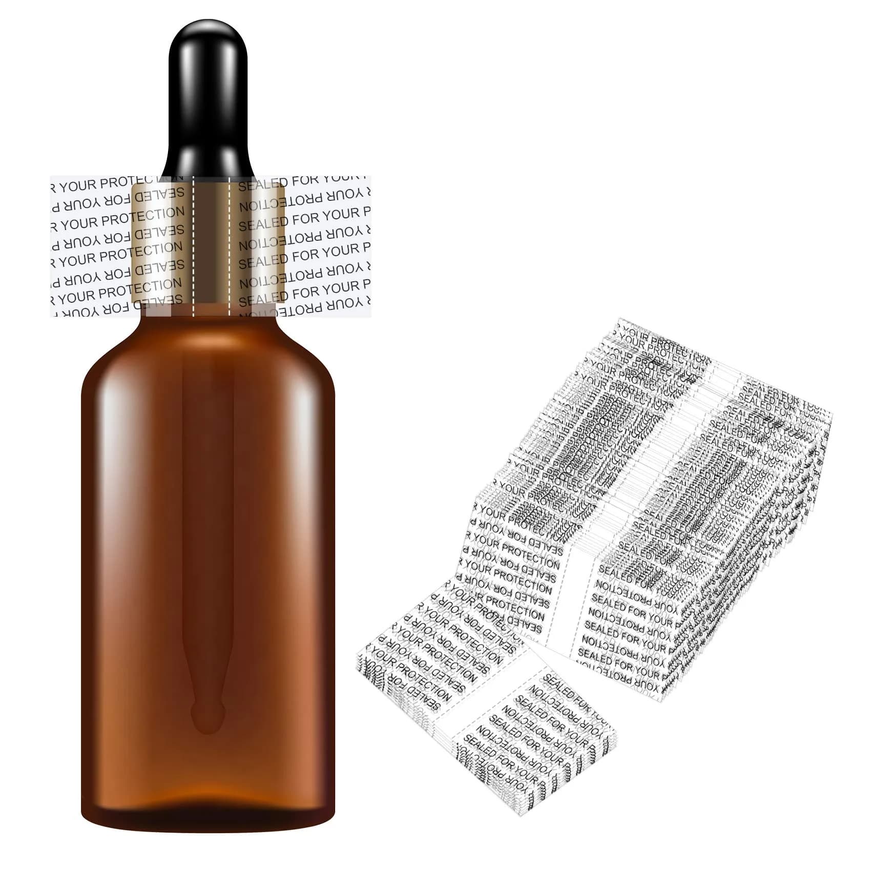 Morepack Shrink Bands for Bottles, 45x23mm Clear PVC Tamper Seals (200 Pcs) | Sealed for Your Protection — printing
