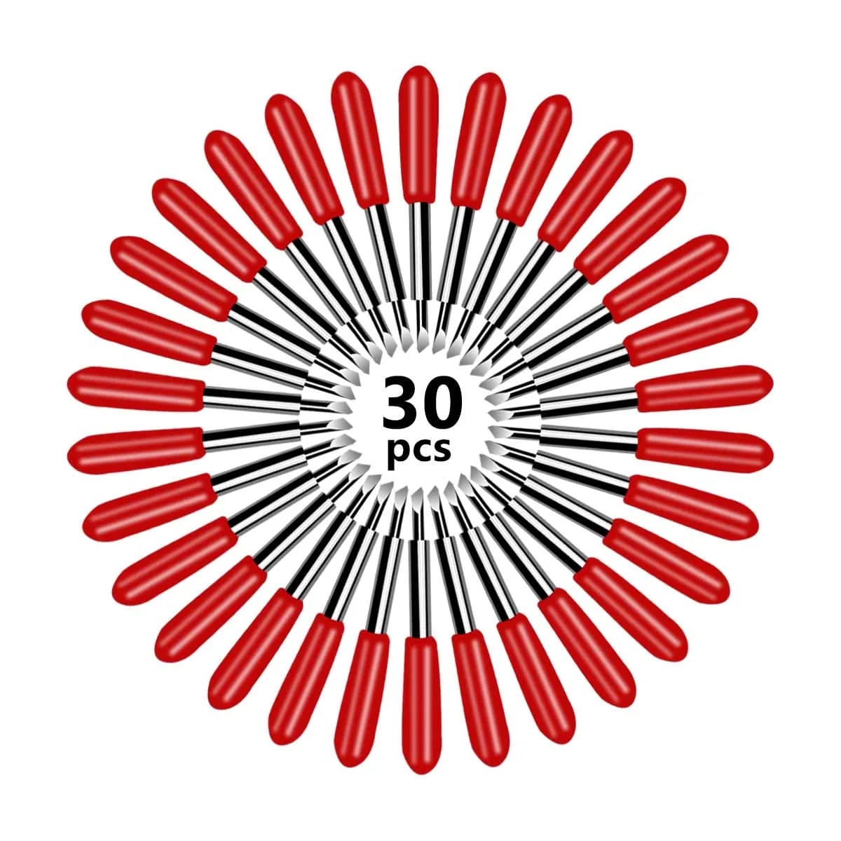 TTSAM Red 30 Pack 45 Degree Replacement Blades for Explore Air 2 Vinyl Cutter | Cuts Smoothly Up to 0.25mm - view 2