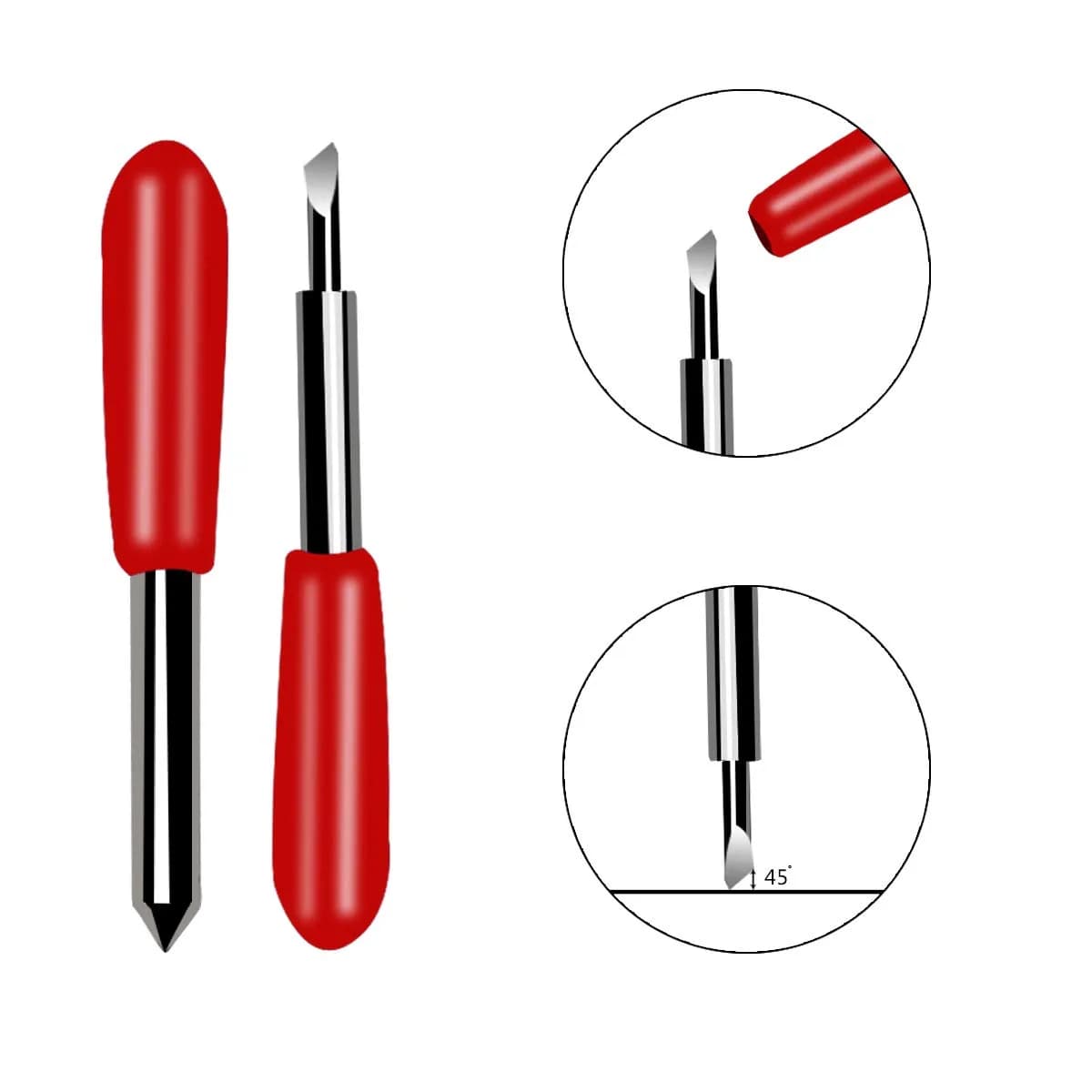 TTSAM Red 30 Pack 45 Degree Replacement Blades for Explore Air 2 Vinyl Cutter | Cuts Smoothly Up to 0.25mm - view 3