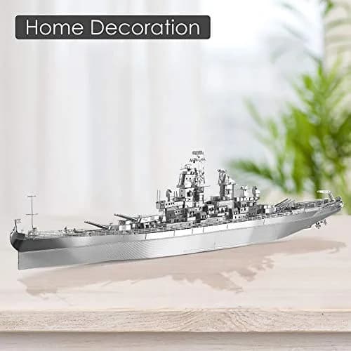 Piececool USS Missouri Battleship 3D Metal Model Kit 155 Pieces | Educational STEM Toy for Adults & Teens thumbnail 5