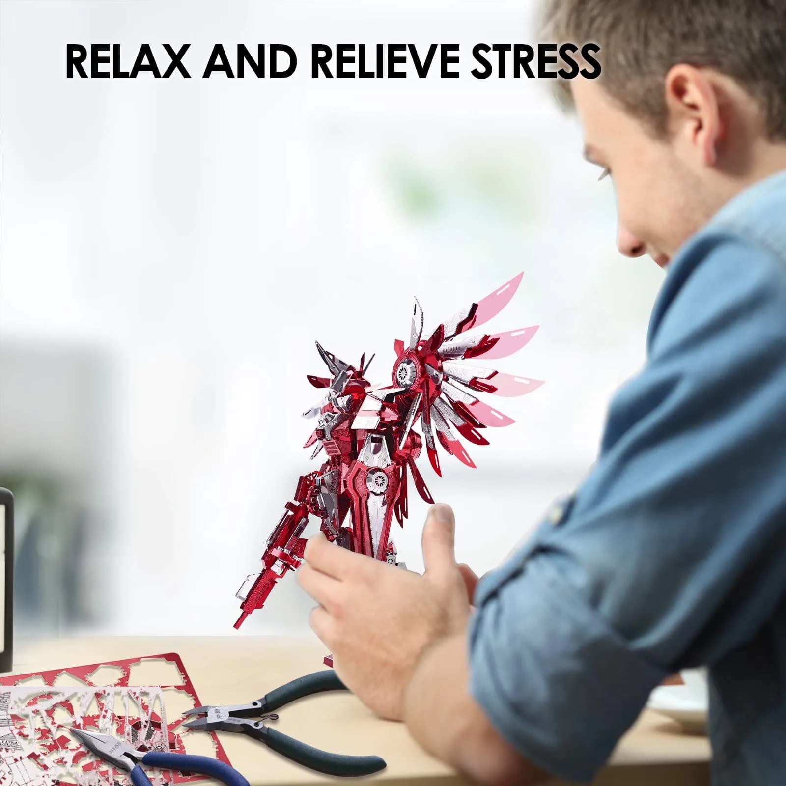 Piececool Thundering Wings 3D Metal Puzzle 215 Pcs | Educational STEM Model Kit for Teens & Adults - view 5