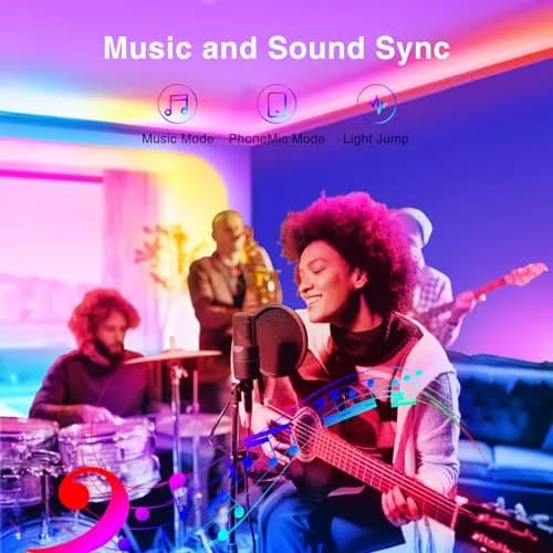 TJOY LED Lights for Bedroom 100ft RGB Color Changing LED Strip Lighting | Music Sync & App Control thumbnail 4
