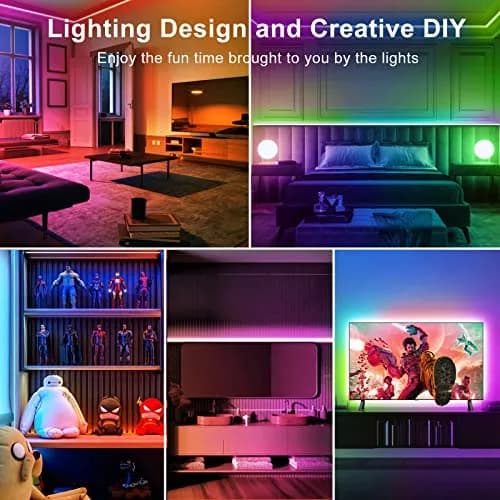 TJOY LED Lights for Bedroom 100ft RGB Color Changing LED Strip Lighting | Music Sync & App Control thumbnail 6