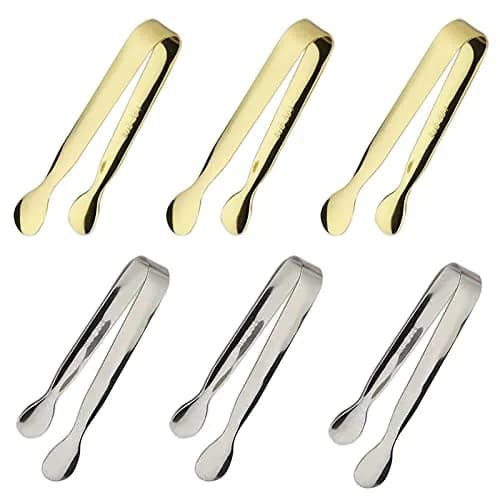 Sunenlyst 6PCS Mini Sugar Tongs 13cm (4.25 Inch) | Stainless Steel Appetizer Tongs for Parties thumbnail 1