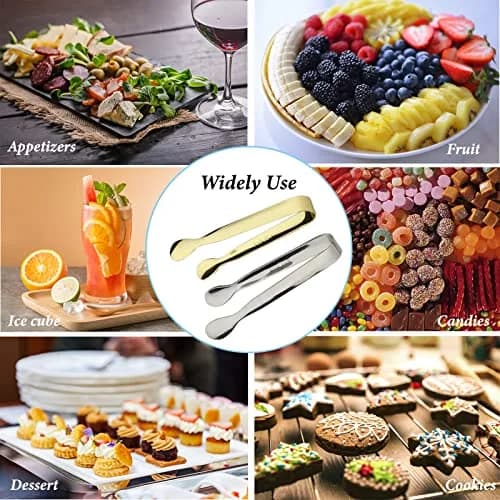 Sunenlyst 6PCS Mini Sugar Tongs 13cm (4.25 Inch) | Stainless Steel Appetizer Tongs for Parties thumbnail 7