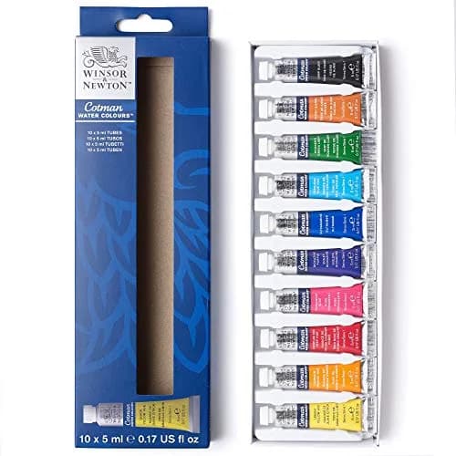 Winsor & Newton Cotman Watercolor Paint Set, 10 Colors, 5ml (0.17-oz) Tubes | High Transparency & Lightfastness for Beginners thumbnail 1