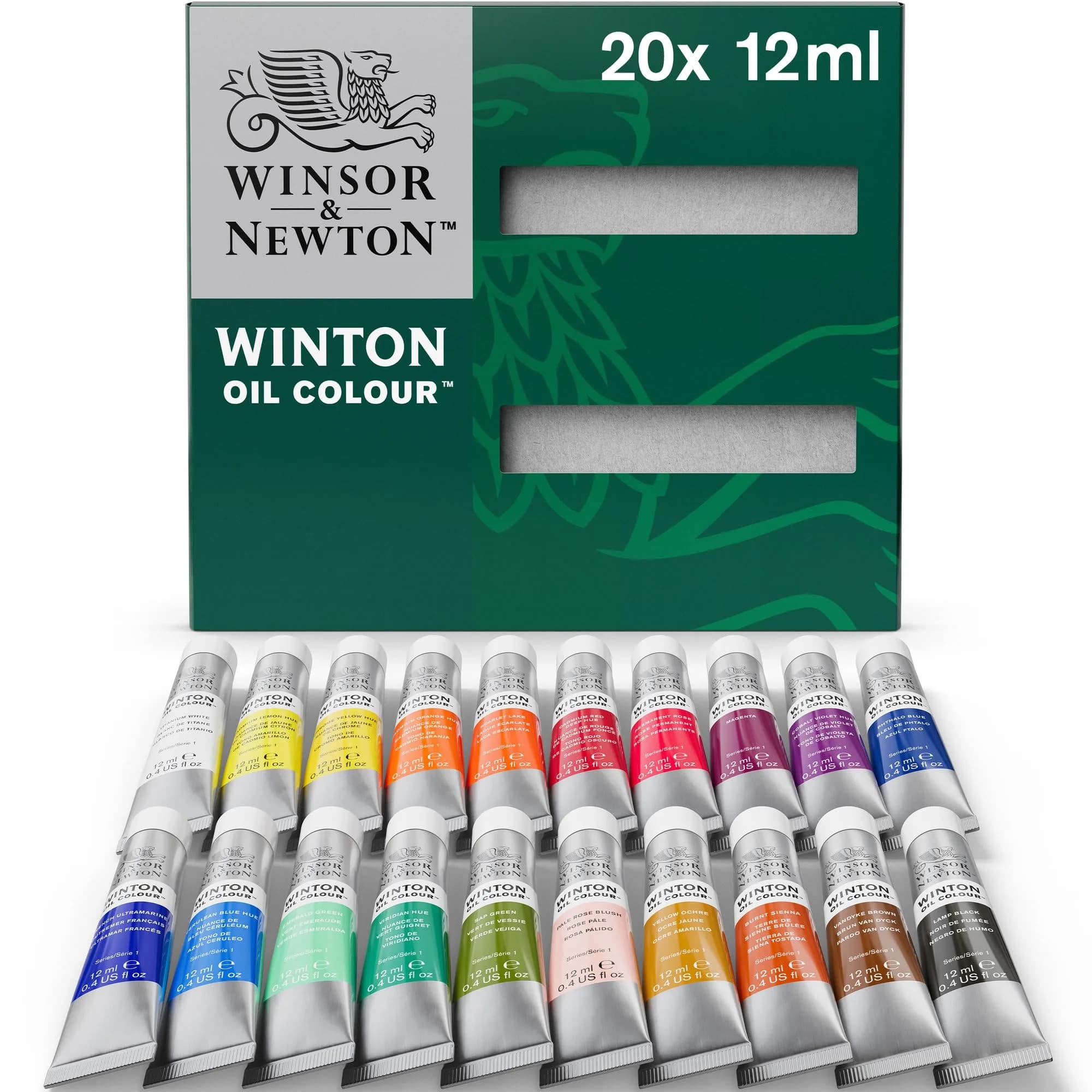 Winsor & Newton Winton Oil Color Paint Set, 20 x 12ml (0.4-oz) Tubes | Artist Grade Oil Paints for Beginners - main product image