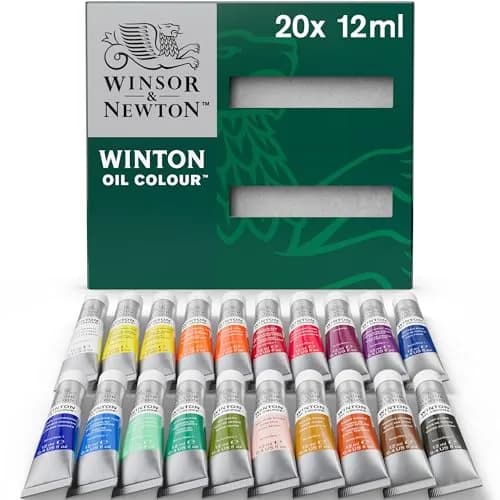 Winsor & Newton Winton Oil Color Paint Set, 20 x 12ml (0.4-oz) Tubes | Artist Grade Oil Paints for Beginners thumbnail 1