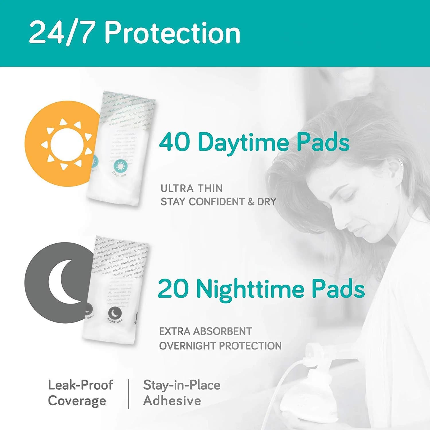 NANOBÉBÉ Parent Nursing Pads | Soft Cotton for New Mothers - view 3