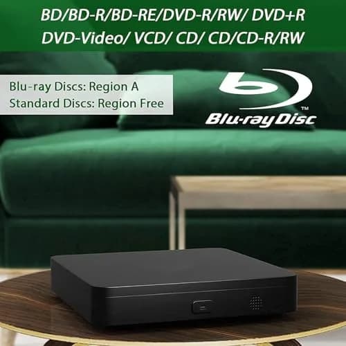 DID A R Blu Ray DVD Player | Full HD 1080P, Region A Blu-Rays & DVDs, Compact Design thumbnail 6