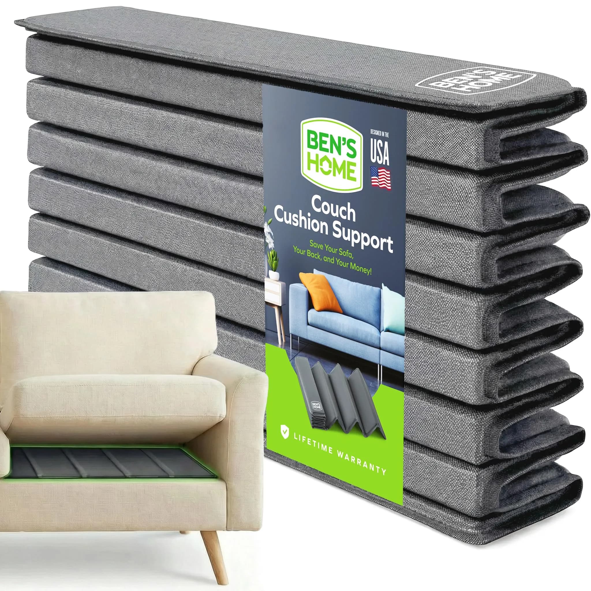BEN'SHOME Couch Cushion Support Board 170cm (67") x 50cm (19.7") | Sagging Sofa Seat Fixer with 400lb Capacity — 58-67" x 19.7" | Couch