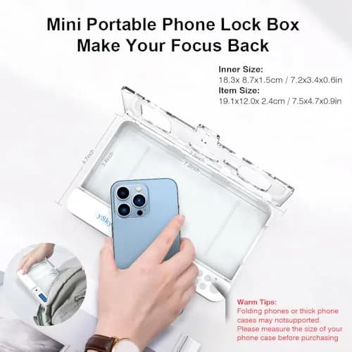 ySky Phone Lock Box with Timer, Crystal, 19.1cm (7.5in) | Limits Smartphone Access thumbnail 5