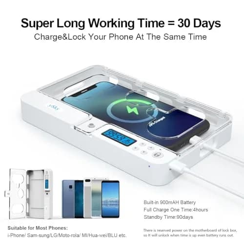 ySky Phone Lock Box with Timer, Crystal, 19.1cm (7.5in) | Limits Smartphone Access thumbnail 6