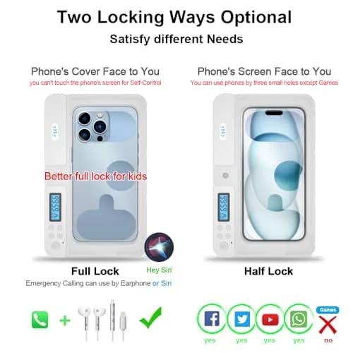 ySky Phone Lock Box with Timer, Crystal, 19.1cm (7.5in) | Limits Smartphone Access thumbnail 2