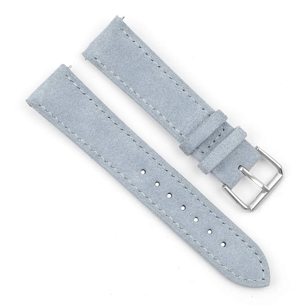 Onthelevel Suede Leather Watch Band Strap 19mm Light blue | Durable, Quick-Release, Unisex