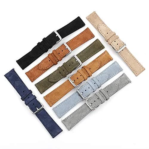 Onthelevel Suede Leather Watch Band 19mm Khaki | Quick Release, Classic Style thumbnail 6