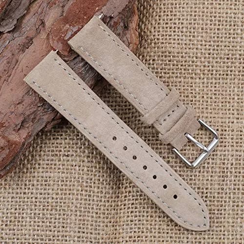 Onthelevel Suede Leather Watch Band 19mm Khaki | Quick Release, Classic Style thumbnail 2