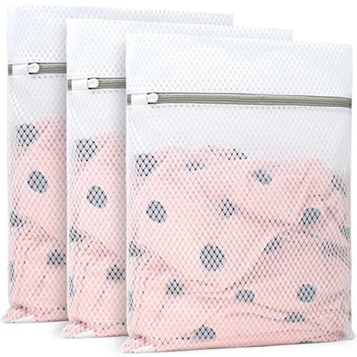 Muchfun 3Pcs Durable Diamond Mesh Laundry Bags for Delicates 12 x 16 Inches | Breathable, Long-Lasting, Rustproof Zipper thumbnail 1