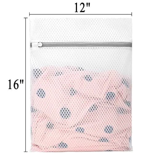 Muchfun 3Pcs Durable Diamond Mesh Laundry Bags for Delicates 12 x 16 Inches | Breathable, Long-Lasting, Rustproof Zipper thumbnail 5