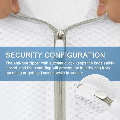 Muchfun 3Pcs Durable Diamond Mesh Laundry Bags for Delicates 12 x 16 Inches | Breathable, Long-Lasting, Rustproof Zipper thumbnail 3
