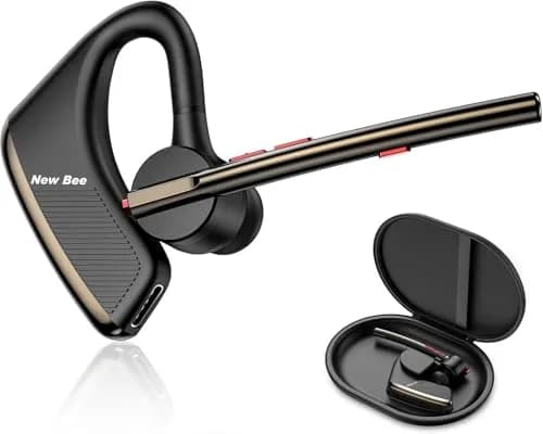 New Bee Bluetooth V5.2 Wireless Headset 24Hrs Talktime Black | Noise Cancelling & Long Battery thumbnail 1