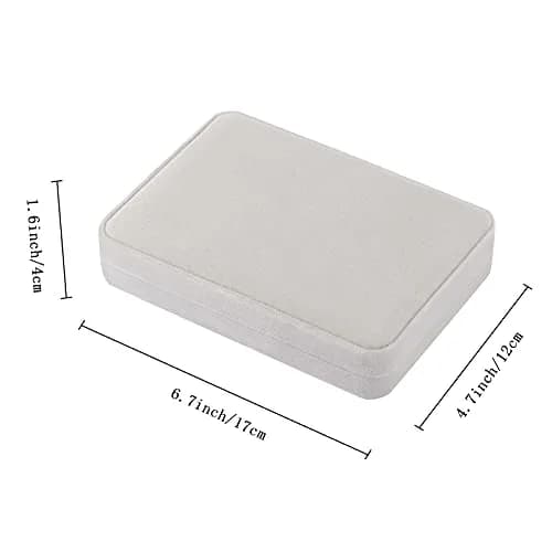 LETURE Large Velvet Jewelry Storage Box, Big Necklace & Ring Organizer, Pearl & Chunky Necklace Case (Grey) | Elegant Gift thumbnail 3