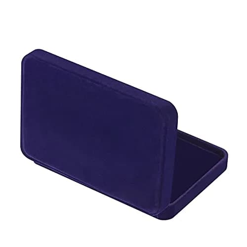 LETURE Large Velvet Jewelry Set Box, Blue | Necklace & Ring Organizer (17x12x4cm) thumbnail 4