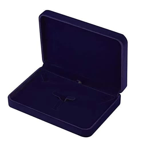 LETURE Large Velvet Jewelry Set Box, Blue | Necklace & Ring Organizer (17x12x4cm) thumbnail 2