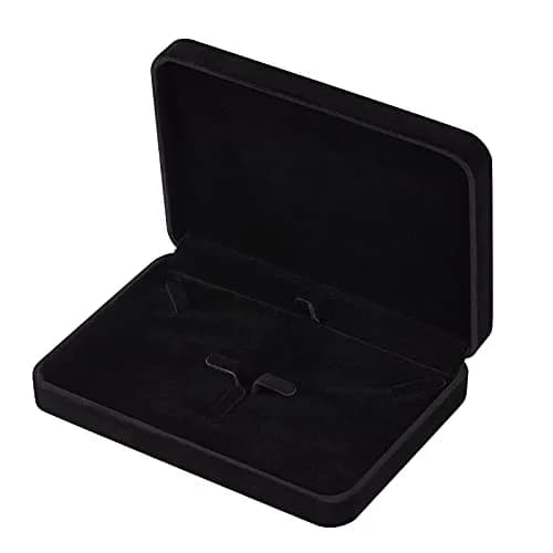 LETURE Large Velvet Jewelry Storage Box, Big Ring Earring Pendant Gift Case (Black) | Elegant Jewelry Organizer for Special Occasions thumbnail 2