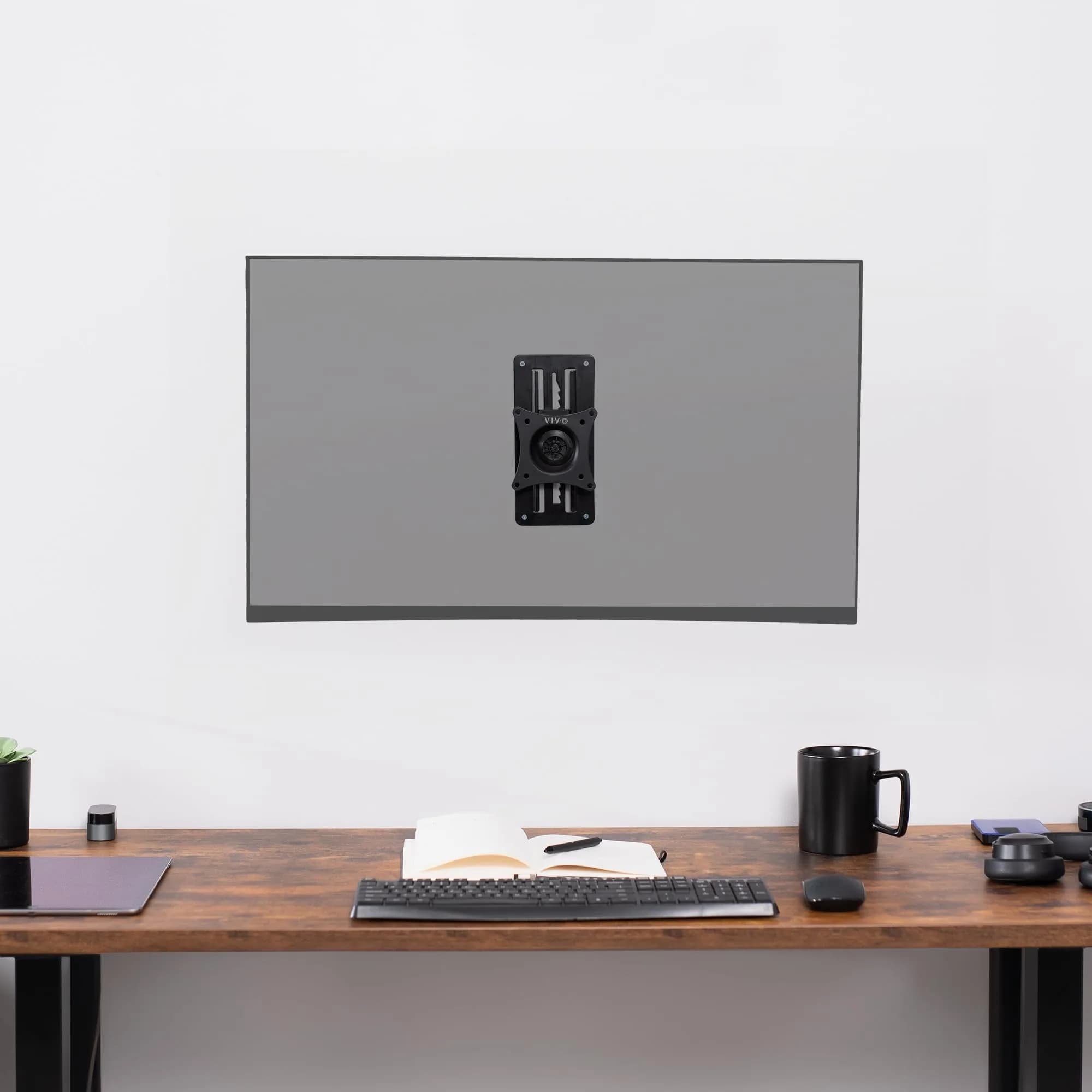 VIVO MOUNT-VW01A Black Single Monitor Wall Mount 17-32 inch | Ergonomic Height Adjustment - view 9