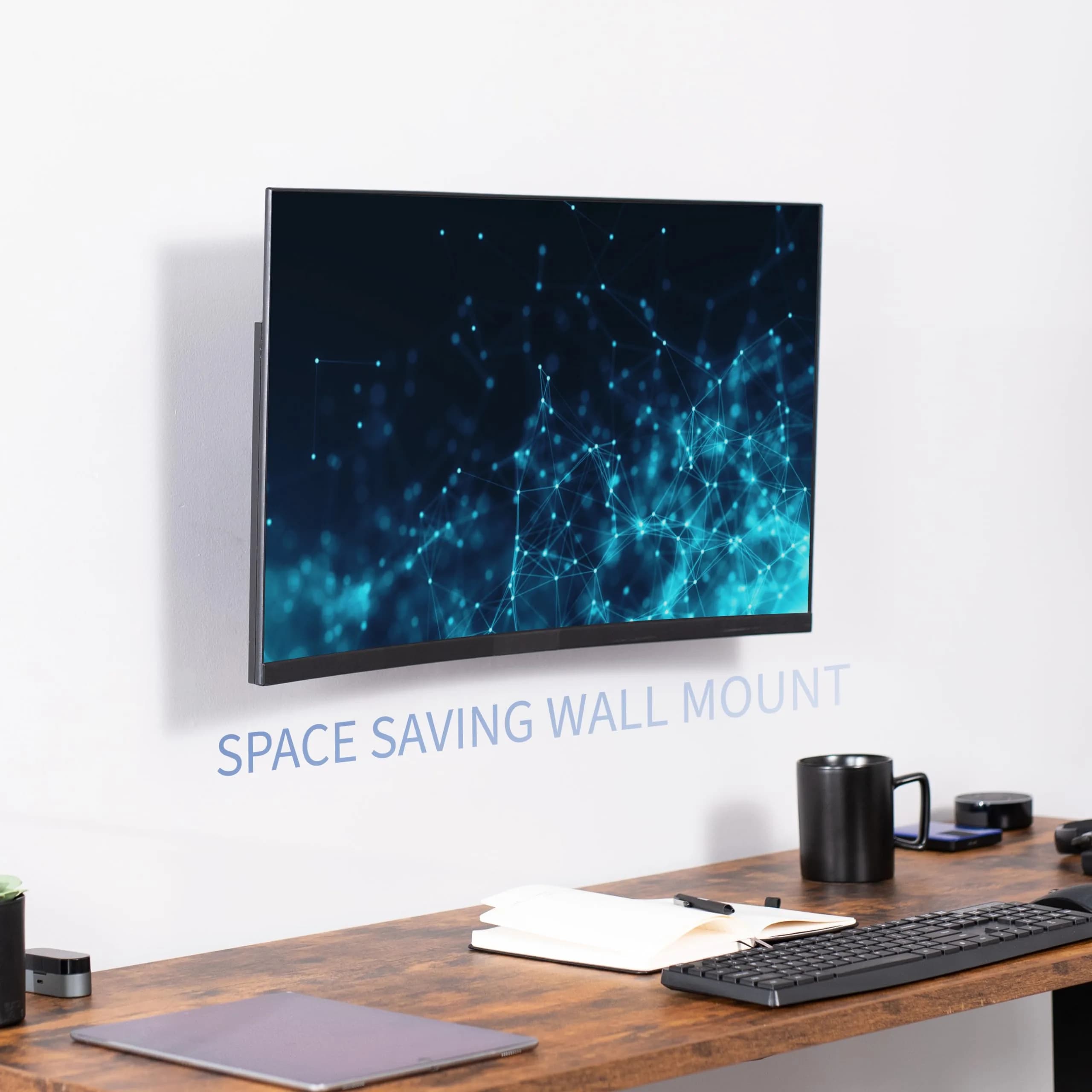 VIVO MOUNT-VW01A Black Single Monitor Wall Mount 17-32 inch | Ergonomic Height Adjustment - view 2
