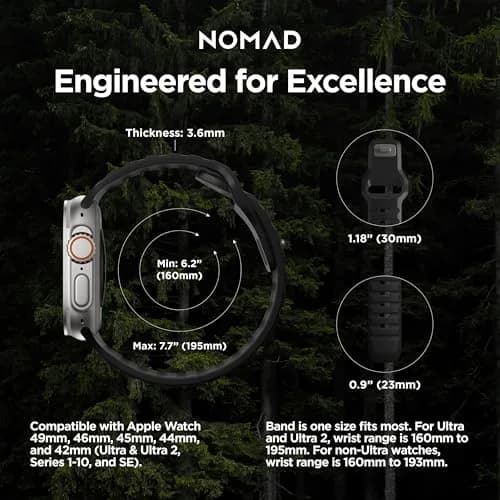 NOMAD Sport Band - 45mm | Black Apple Watch Ultra 2 Band, Athletic & Waterproof thumbnail 4