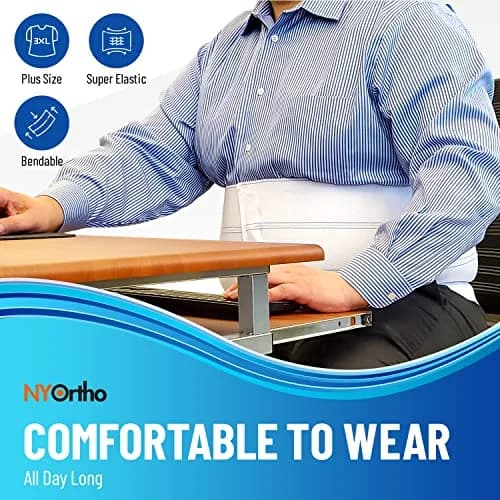 NYOrtho Bariatric Abdominal Binder 12" Wide Elastic Belly Wrap for Plus-Size Men & Women | Post-Surgery Support & Slimming Effect thumbnail 3