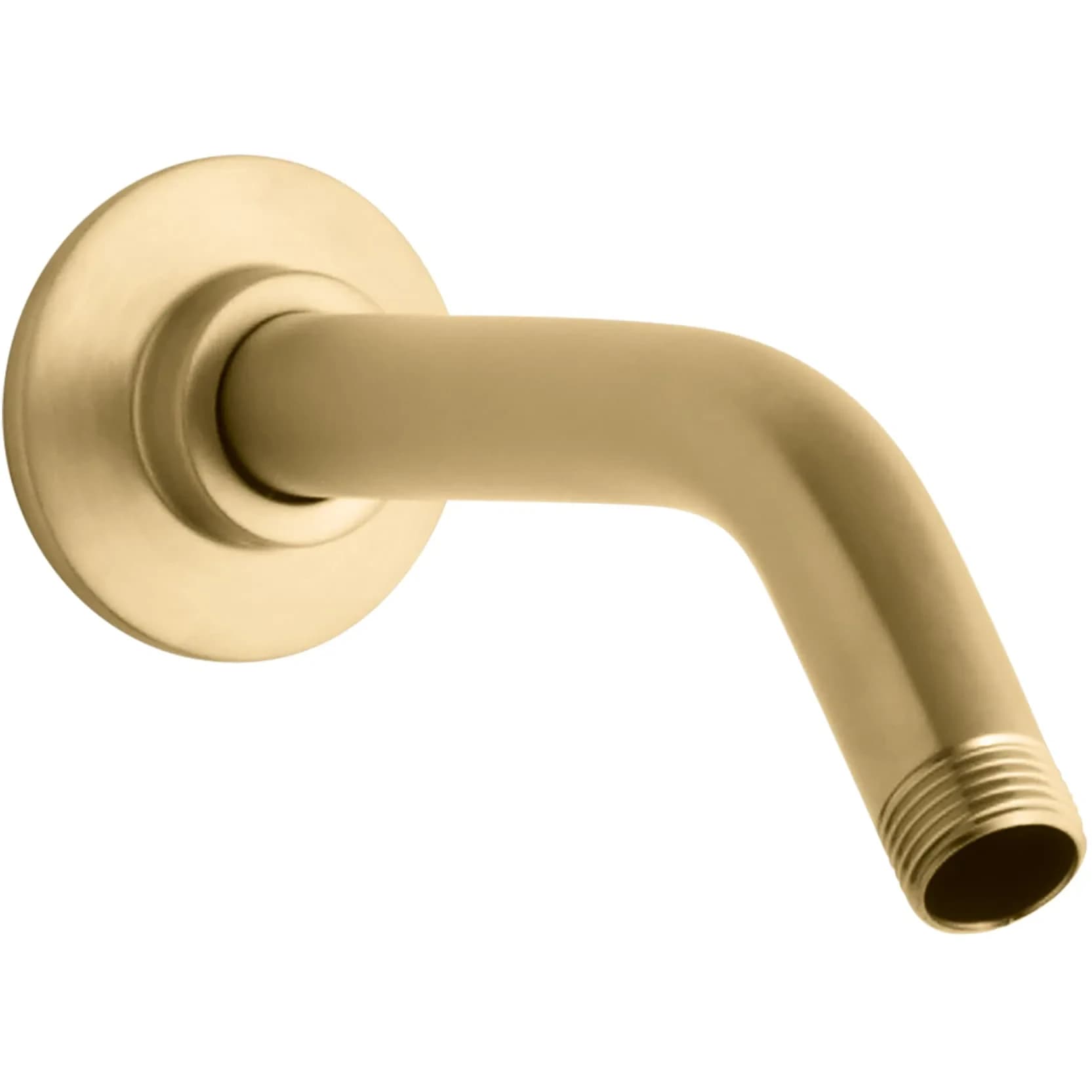 Kohler MasterShower Shower Arm and Flange 7.5-inch (19 cm) with Vibrant Brushed Moderne Brass Finish | Solid Brass Construction