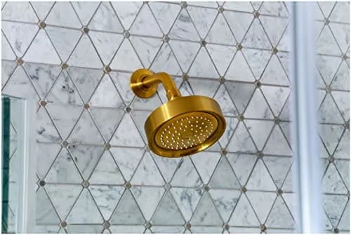Kohler MasterShower Shower Arm and Flange 7.5-inch (19 cm) with Vibrant Brushed Moderne Brass Finish | Solid Brass Construction thumbnail 3