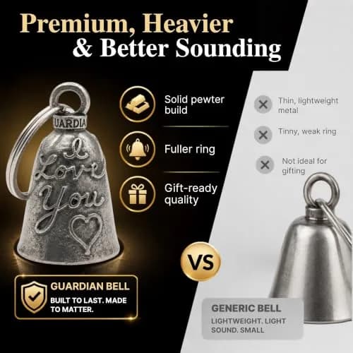 Guardian Bell Green Man Good Luck Bell with Keyring & Gift Bag | Motorcycle Bell | 1.75 inch thumbnail 5