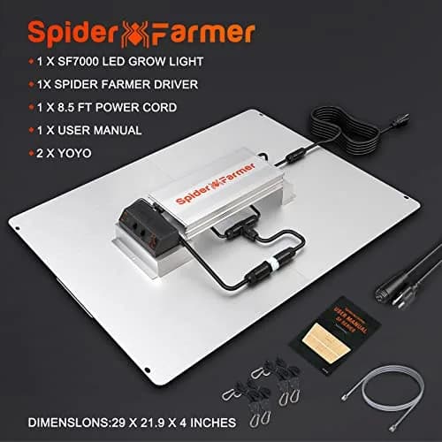 Spider Farmer SF7000 LED Grow Light 650W Full Spectrum 156 cm x 74 cm (21.9" x 29") | Samsung LM301B Diodes 2.8 PPE thumbnail 8