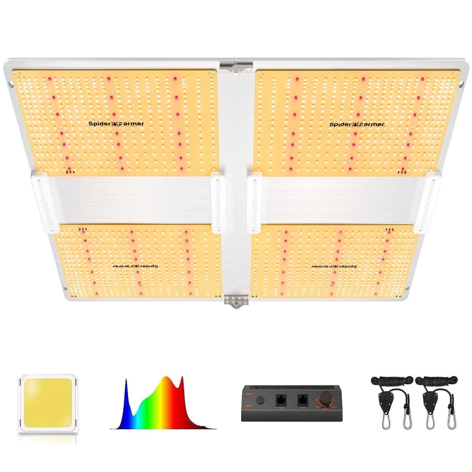 Spider Farmer SF2000 LED Grow Light 200W 2x4 ft Coverage | Full Spectrum Dimmable for Indoor Plants — 5x5