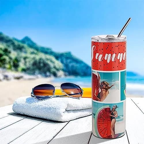 PYD Life 4 Pack Sublimation Blanks Tumblers Straight Skinny 20 OZ | Bright Full Wrap Print Ready thumbnail 6