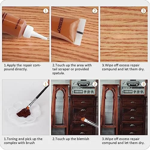 SEISSO Wood Furniture Repair Kit 42 Pcs | Fix Scratches, Stains, Holes on Tables, Doors, Cabinets thumbnail 5