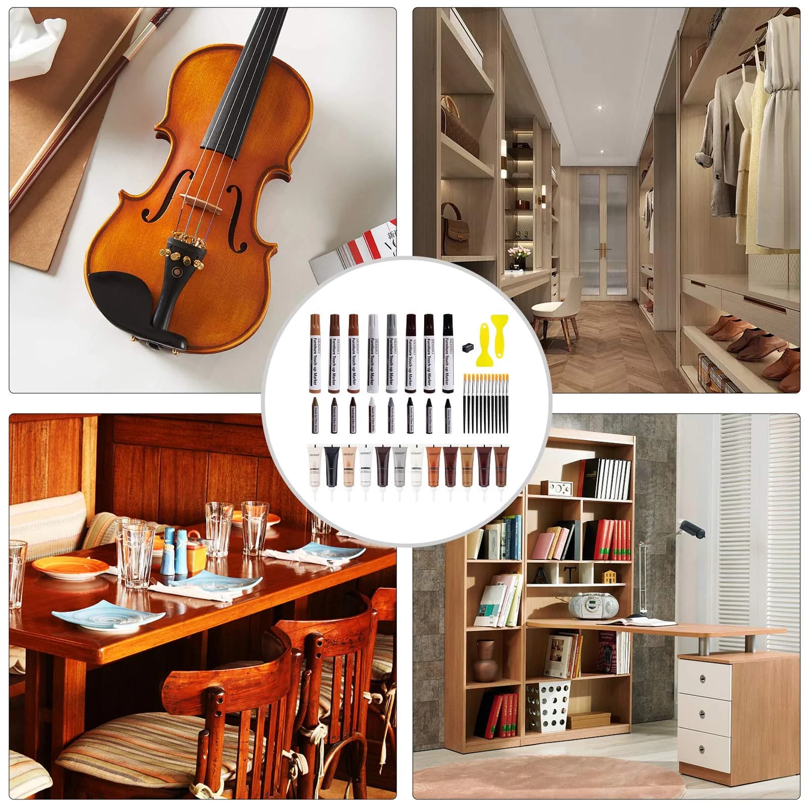 SEISSO Wood Furniture Repair Kit 42 Pcs | Fix Scratches, Stains, Holes on Tables, Doors, Cabinets - view 7