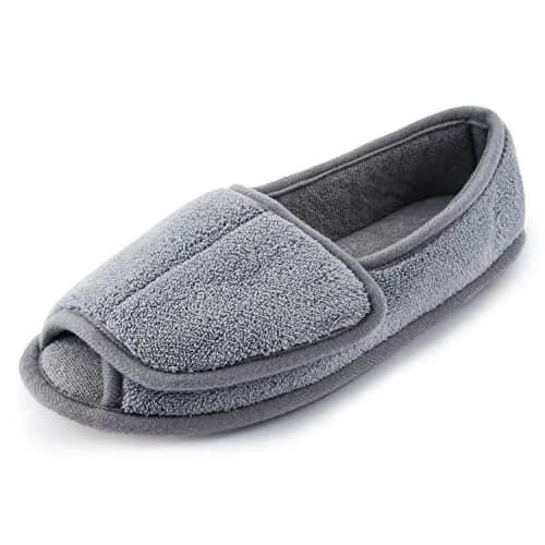 Git-up Women Diabetic Slippers Open Toe Extra Wide Size 7 | Waterproof Memory Foam House Shoes for Comfort thumbnail 1