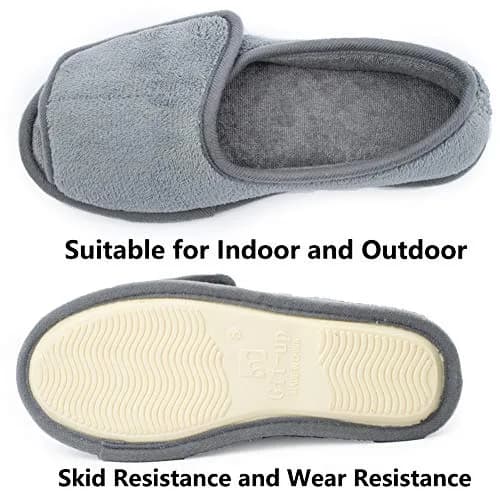 Git-up Women Diabetic Slippers Open Toe Extra Wide Size 7 | Waterproof Memory Foam House Shoes for Comfort thumbnail 6