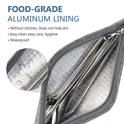 Aosbos Chopsticks Carrying Case Reusable Pouch | Portable Flatware Bag for Travel & Home thumbnail 2