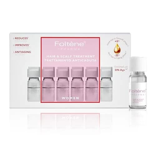 Foltene Hair Regrowth Serum, Tricalgoxyl, Anti-Thinning, 12 Vials | Nourishing scalp treatment for women thumbnail 1