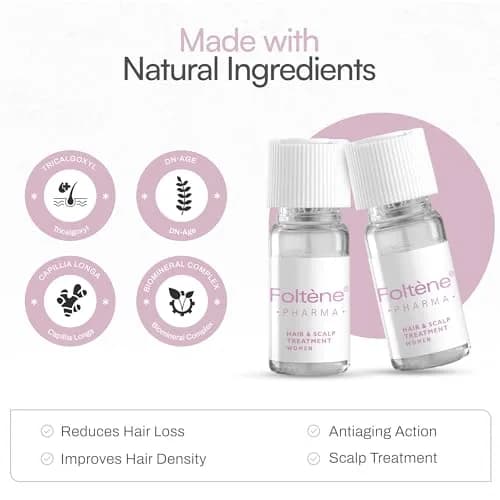 Foltene Hair Regrowth Serum, Tricalgoxyl, Anti-Thinning, 24 Vials | Nourishes & Strengthens Hair from Roots thumbnail 2