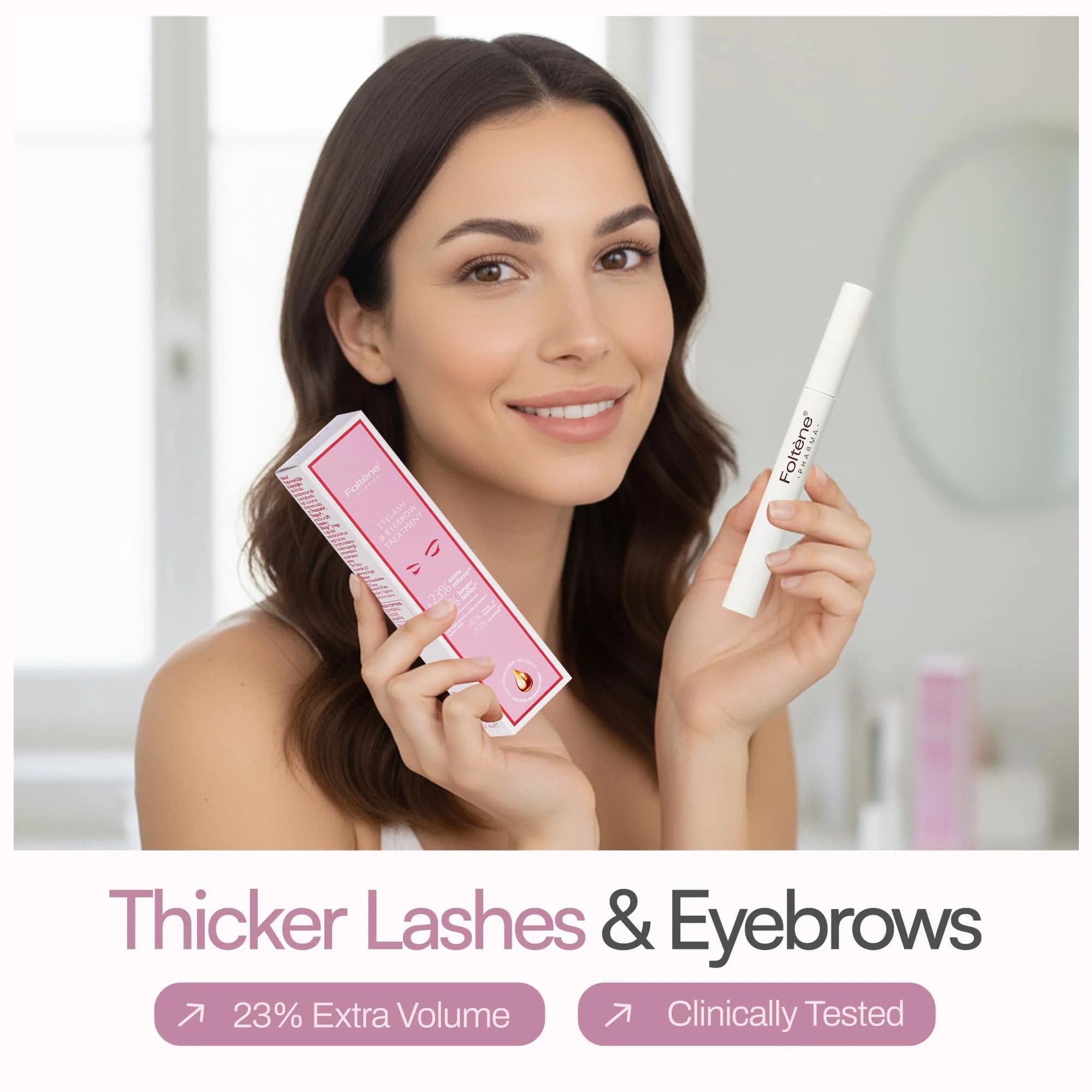 Foltene Eyelash & Eyebrow Treatment Serum 10ml (0.34 Fl Oz) | Stimulates Growth for Fuller, Longer Lashes & Brows - view 2