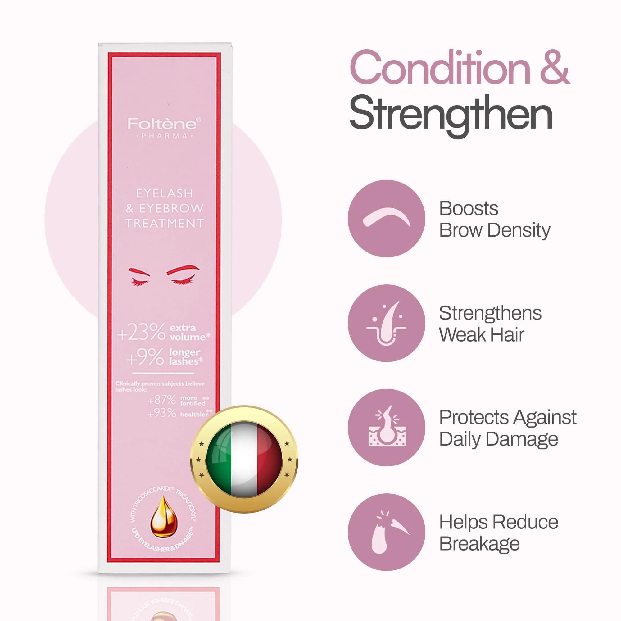 Foltene Eyelash & Eyebrow Treatment Serum 10ml (0.34 Fl Oz) | Stimulates Growth for Fuller, Longer Lashes & Brows - view 3