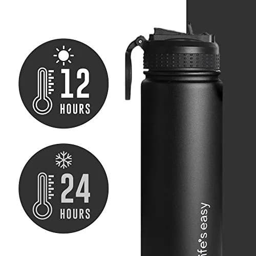 Life's Easy Stainless Steel Insulated Water Bottle - 18 oz | Hot & Cold Drinks thumbnail 6